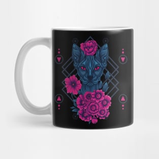 Floral Cat Sacred Geometry Mug